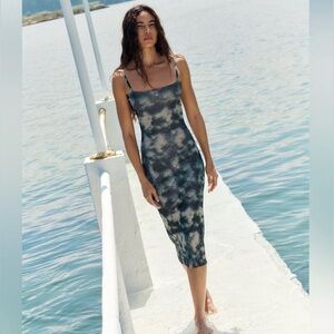 Zara Gray and Green Dress